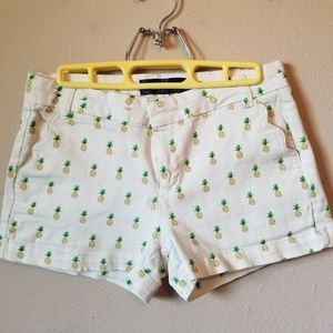 Francesca's Blue Rain Pineapple Print Small Shorts